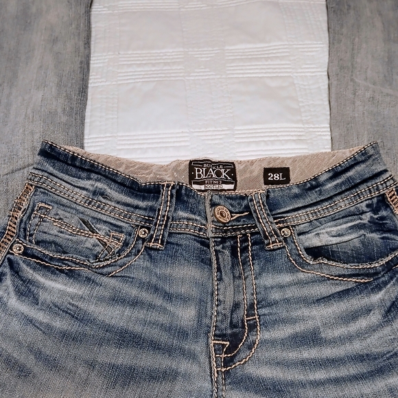 BKE Buckle Black Fit No 3 Mens Size 28L Blue Bootcut Jeans BBLA364 - Picture 13 of 14